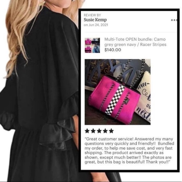 Neoprene Racer Tote Bag Prix Hot Pink or Titanium Disco racing checks waterproof - Picture 14 of 16